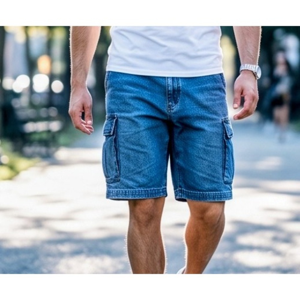 Levi Mens 60 Carrier Cargo Shorts Blue Denim Loose Fit Techwear Workwear NWT